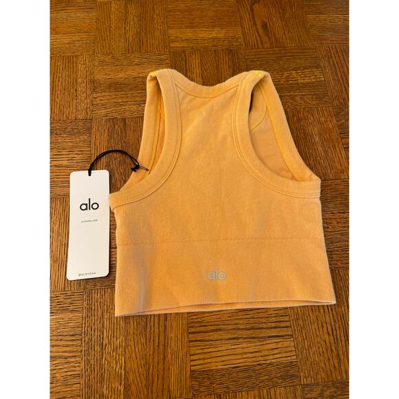 ALO SEAMLESS DELIGHT BRA GOLDEN ORANGE XS - Picture 3 of 4